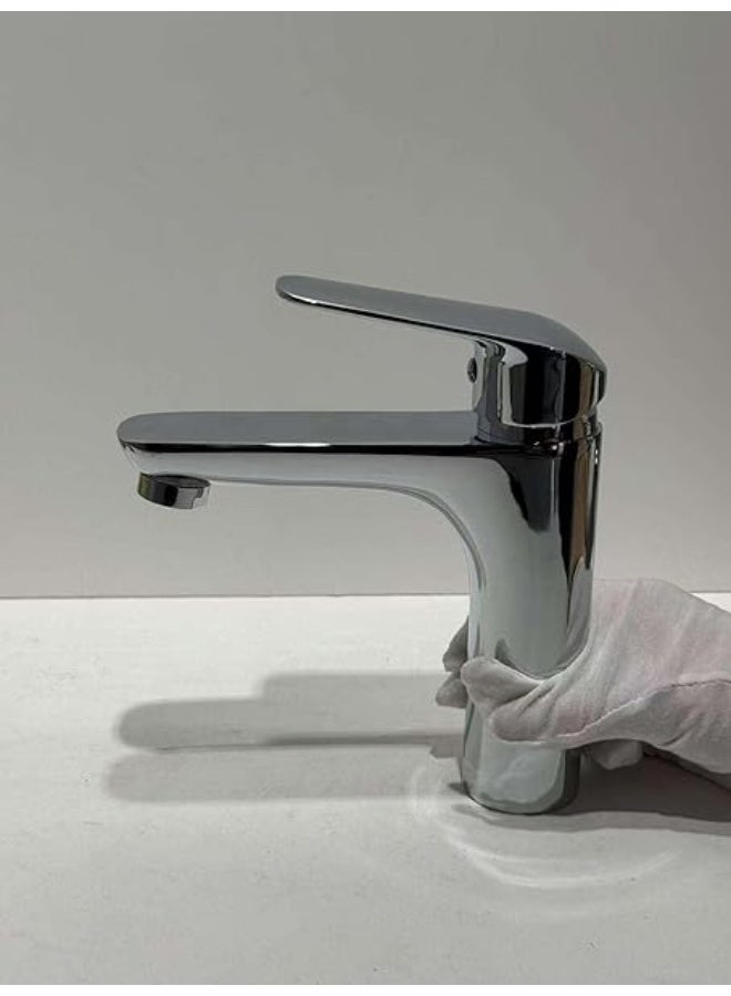 ALMIFTAH Modern Handle Basin Mixer Faucet Bathroom Sink Tap Hot Cold Water Control Anti Splash Chrome Finish - Image 4